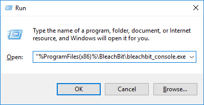 Screenshot of the Windows run dialog